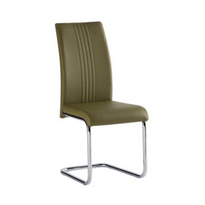 WOF Monaco PU Olive Green Cantilever Dining Chair